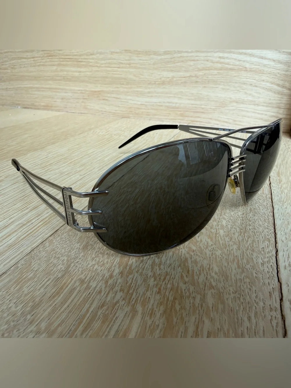 Authentic Roberto Cavalli Mens Sunglasses Silver with Dark Smoke Lenses